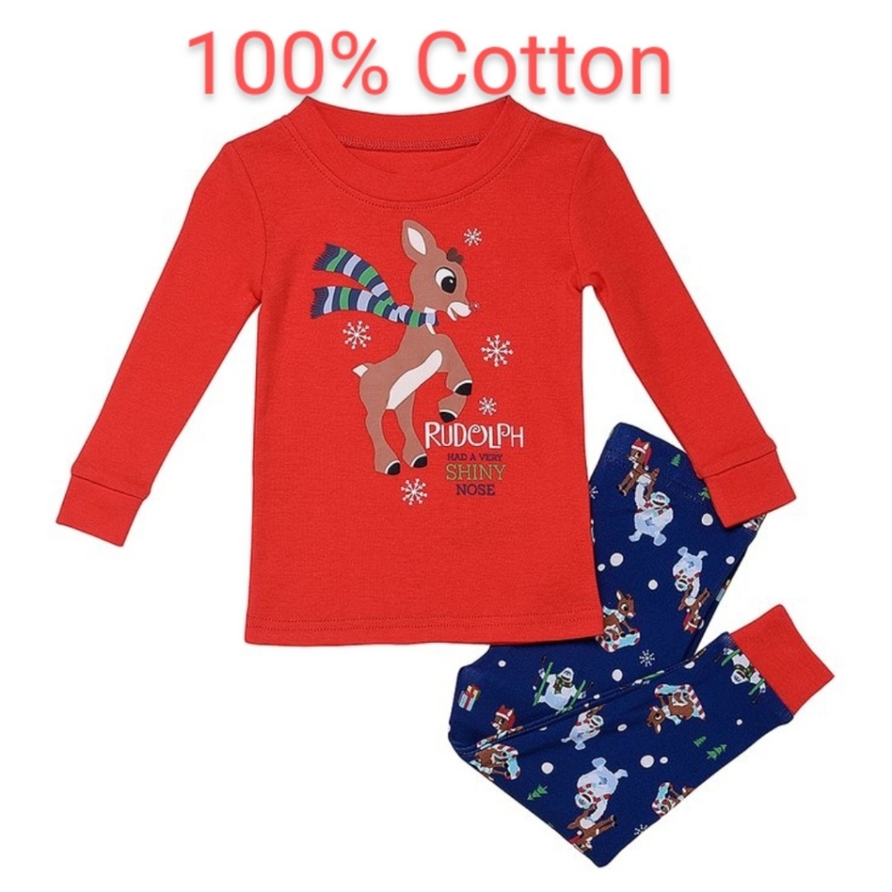 NWT Rudolph Reindeer Official Licensed Product Rudolph Has A Very Shiny Nose PJs